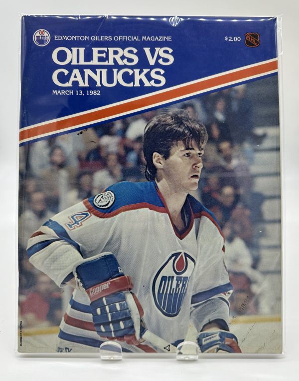 Edmonton Oilers Official Program March 13 1982 VS. Canucks